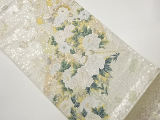 JAPANESE KIMONO / FUKURO OBI / WOVEN FLOWER & BIRD 